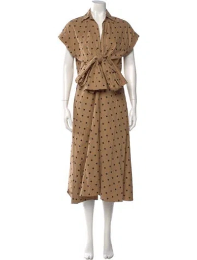Pre-owned Silvia Tcherassi Polka Dot Print Long Dress In Brown