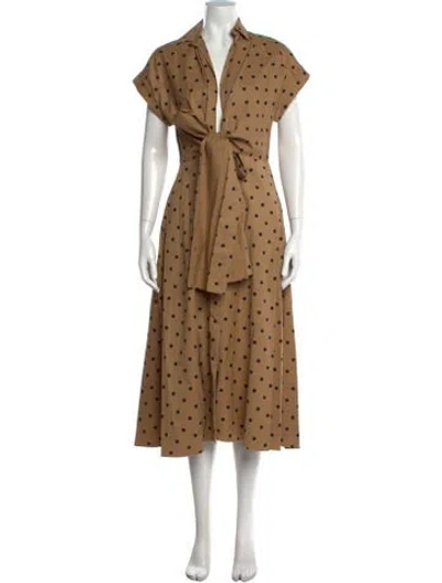 Pre-owned Silvia Tcherassi Polka Dot Print Long Dress In Neutrals