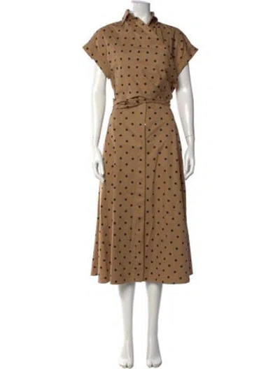 Pre-owned Silvia Tcherassi Polka Dot Print Midi Length Dress In Neutrals