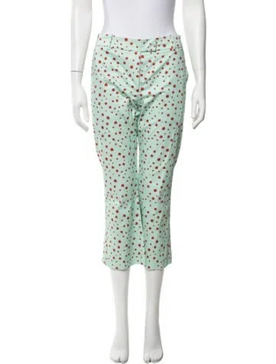 Pre-owned Silvia Tcherassi Polka Dot Print Straight Leg Pants In Green