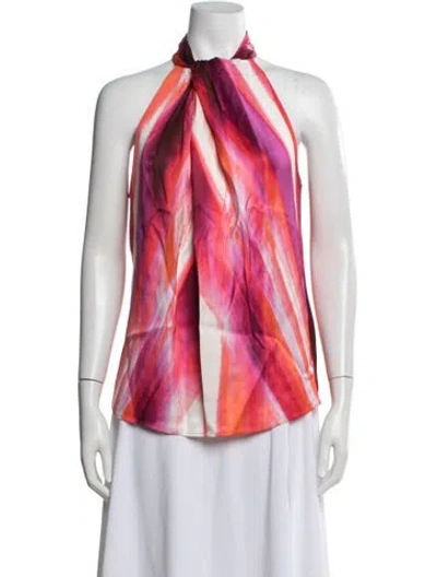 Pre-owned Silvia Tcherassi Printed Halterneck Top In Pink