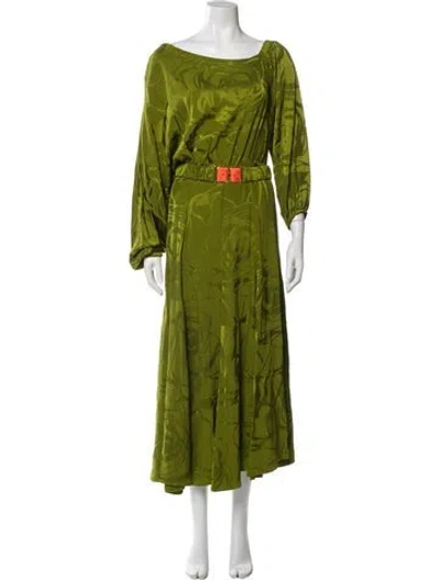 Pre-owned Silvia Tcherassi Printed Long Dress In Green