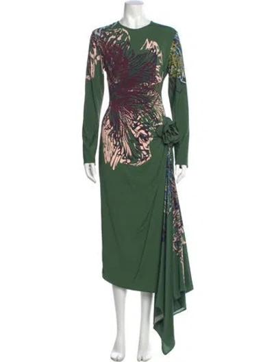 Pre-owned Silvia Tcherassi Printed Long Dress In Green