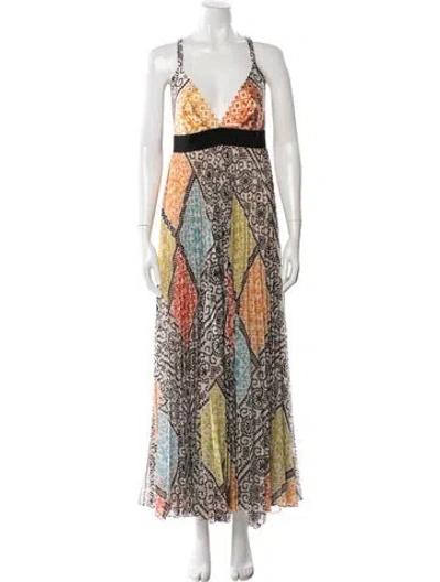 Pre-owned Silvia Tcherassi Printed Long Dress In Multi