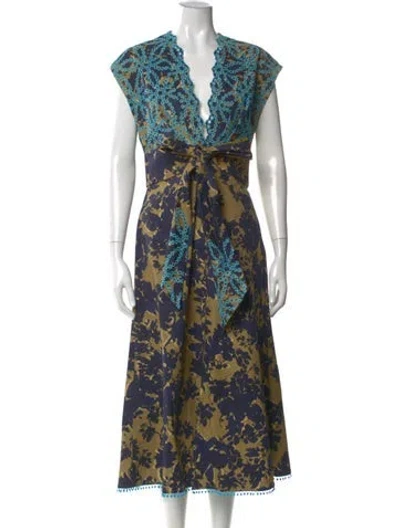 Pre-owned Silvia Tcherassi Printed Long Dress In Neutral
