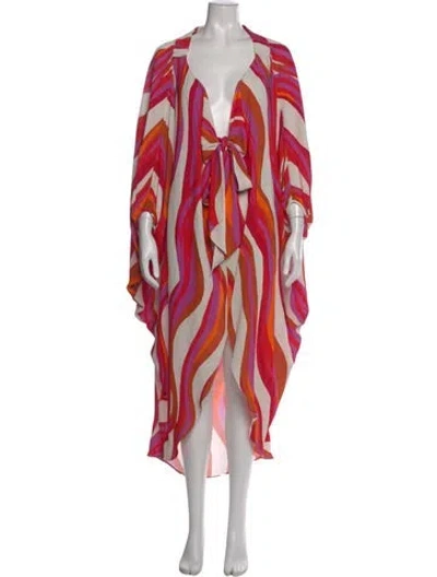 Pre-owned Silvia Tcherassi Printed Long Dress In Neutral