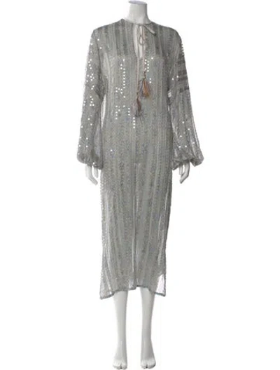 Pre-owned Silvia Tcherassi Printed Long Dress In Neutral