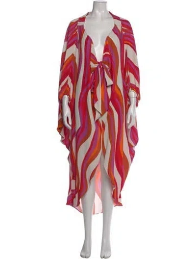 Pre-owned Silvia Tcherassi Printed Long Dress In Neutrals