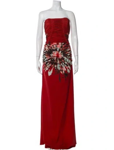 Pre-owned Silvia Tcherassi Printed Long Dress In Orange