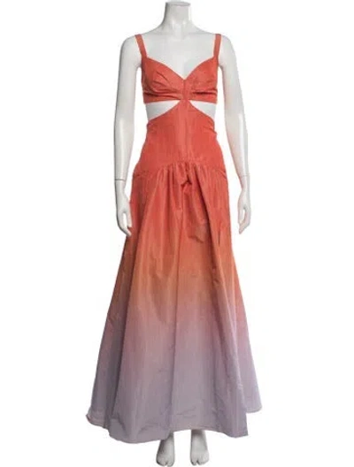 Pre-owned Silvia Tcherassi Printed Long Dress In Orange