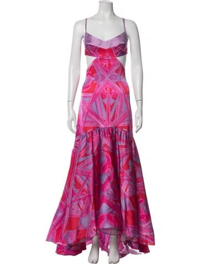 Pre-owned Silvia Tcherassi Printed Long Dress In Pink