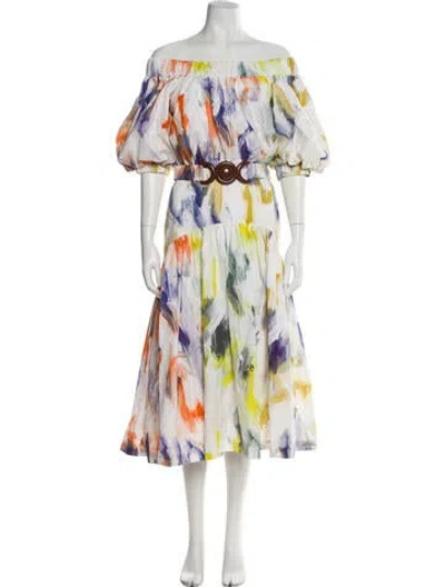 Pre-owned Silvia Tcherassi Printed Long Dress In Purple
