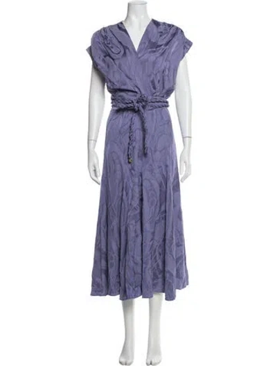 Pre-owned Silvia Tcherassi Printed Long Dress In Purple