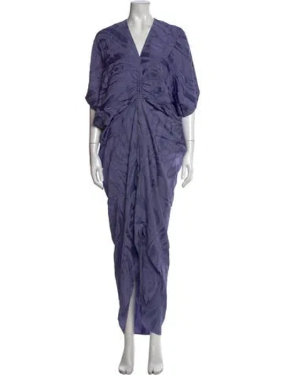 Pre-owned Silvia Tcherassi Printed Long Dress In Purple