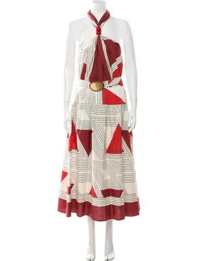 Pre-owned Silvia Tcherassi Printed Long Dress In Red