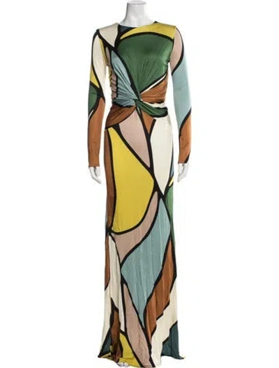 Pre-owned Silvia Tcherassi Printed Long Dress W/ Tags In Multicolor