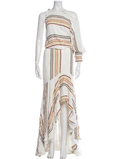 Pre-owned Silvia Tcherassi Printed Long Dress In White