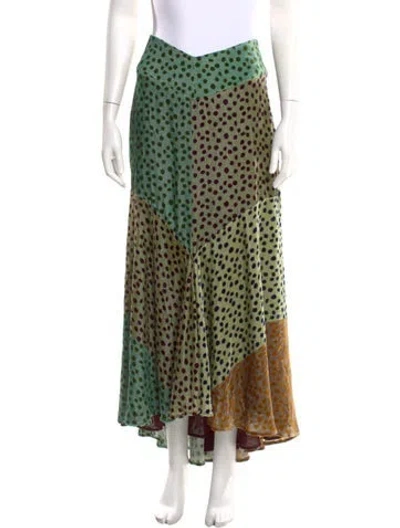 Pre-owned Silvia Tcherassi Printed Long Skirt In Green