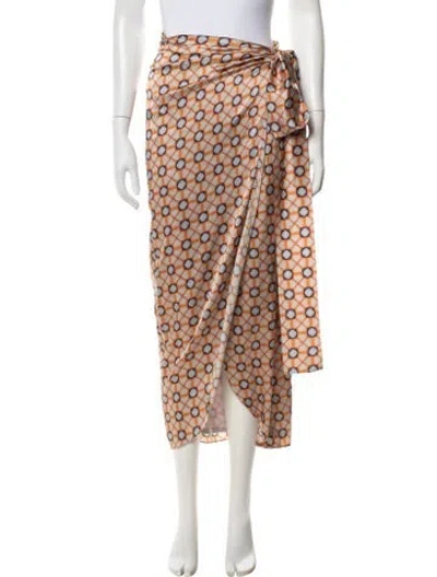 Pre-owned Silvia Tcherassi Printed Long Skirt In Orange