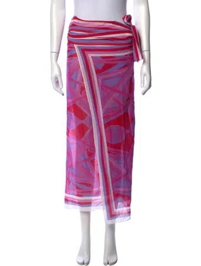Pre-owned Silvia Tcherassi Printed Long Skirt In Purple