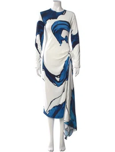 Pre-owned Silvia Tcherassi Printed Midi Length Dress In Blue