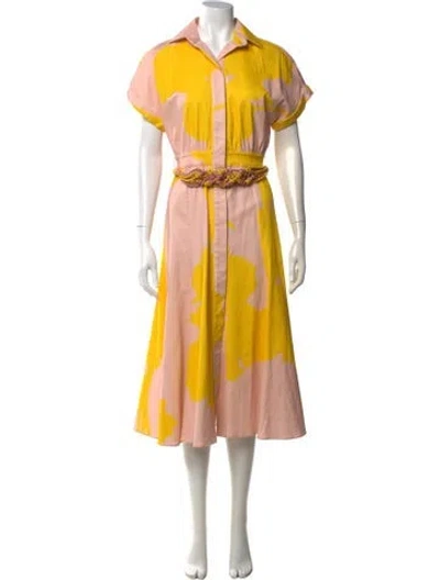Pre-owned Silvia Tcherassi Printed Midi Length Dress In Orange