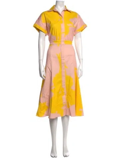 Pre-owned Silvia Tcherassi Printed Midi Length Dress In Orange