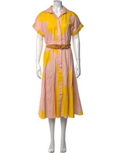 Pre-owned Silvia Tcherassi Printed Midi Length Dress In Orange