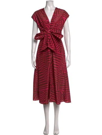Pre-owned Silvia Tcherassi Printed Midi Length Dress In Red