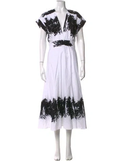Pre-owned Silvia Tcherassi Printed Midi Length Dress W/ Tags In Black/white