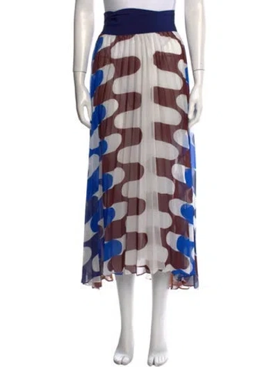 Pre-owned Silvia Tcherassi Printed Midi Length Skirt In Blue