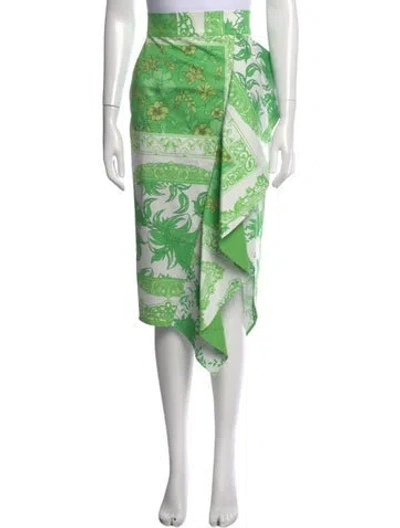 Pre-owned Silvia Tcherassi Printed Midi Length Skirt In Green