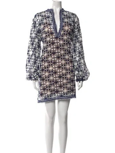 Pre-owned Silvia Tcherassi Printed Mini Dress In Blue
