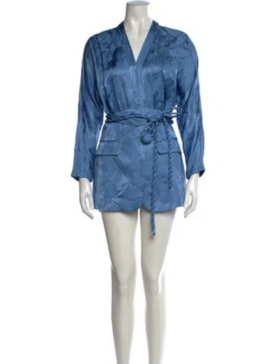 Pre-owned Silvia Tcherassi Printed Mini Dress In Blue