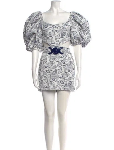 Pre-owned Silvia Tcherassi Printed Mini Dress In White