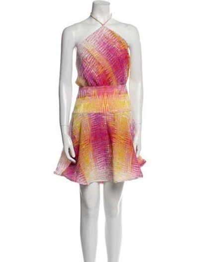 Pre-owned Silvia Tcherassi Printed Mini Dress In Yellow