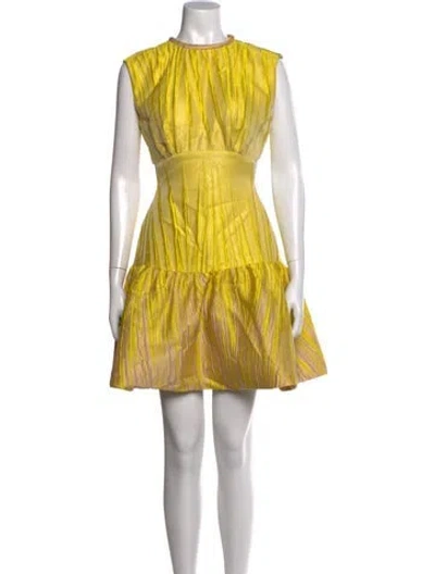 Pre-owned Silvia Tcherassi Printed Mini Dress In Yellow