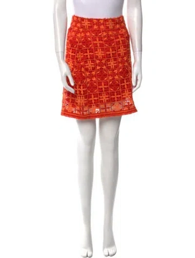 Pre-owned Silvia Tcherassi Printed Mini Skirt In Orange