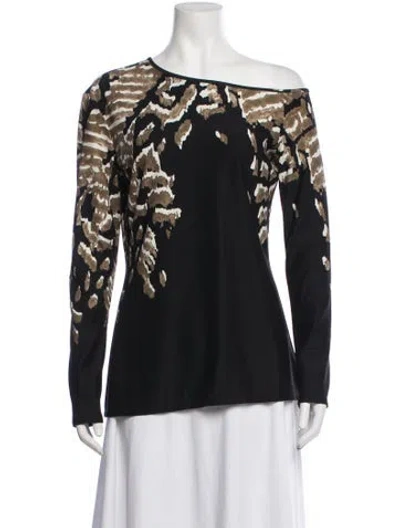 Pre-owned Silvia Tcherassi Printed Off-the-shoulder Top In Black