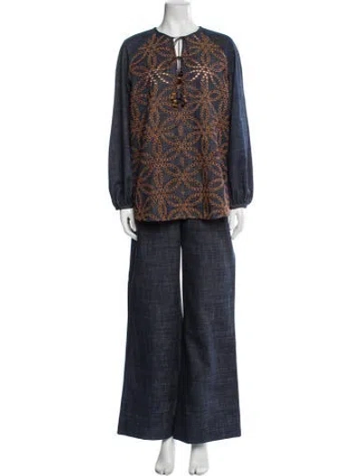 Pre-owned Silvia Tcherassi Printed Pant Set In Blue