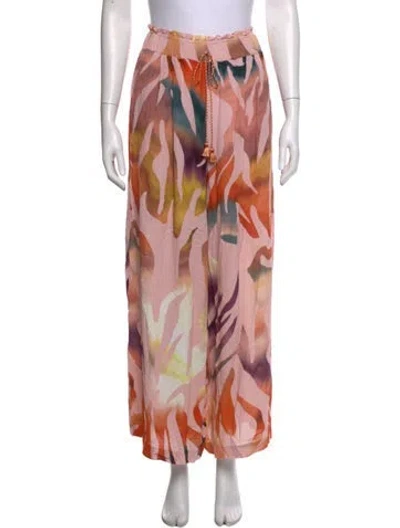 Pre-owned Silvia Tcherassi Printed Wide Leg Pants In Pink