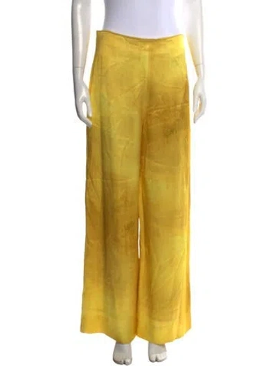 Pre-owned Silvia Tcherassi Printed Wide Leg Pants In Yellow