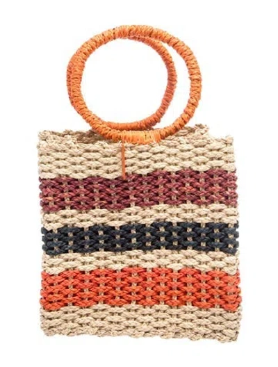 Pre-owned Silvia Tcherassi Raffia Top Handle Bag In Neutrals