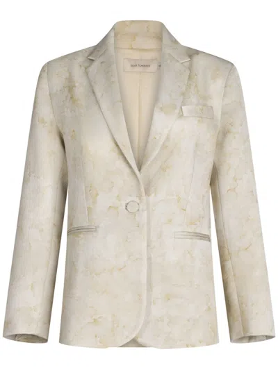 Silvia Tcherassi Rebeca Blazer In Neutrals