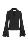 Silvia Tcherassi Reggie Silk Bell-sleeve Blouse In Black