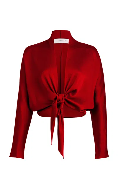 Silvia Tcherassi Reiko Tie-front Blouse In Burgundy