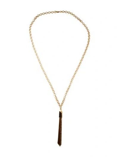 Pre-owned Silvia Tcherassi Resin Montse Pendant Necklace, 35.5" In Gold