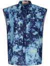 Silvia Tcherassi Rina Tie-dye Linen Button-down Blouse In Blue