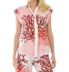 Silvia Tcherassi Rina Organic Linen Blouse In Multi