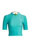 Silvia Tcherassi Rio Jersey Crop Top In Blue